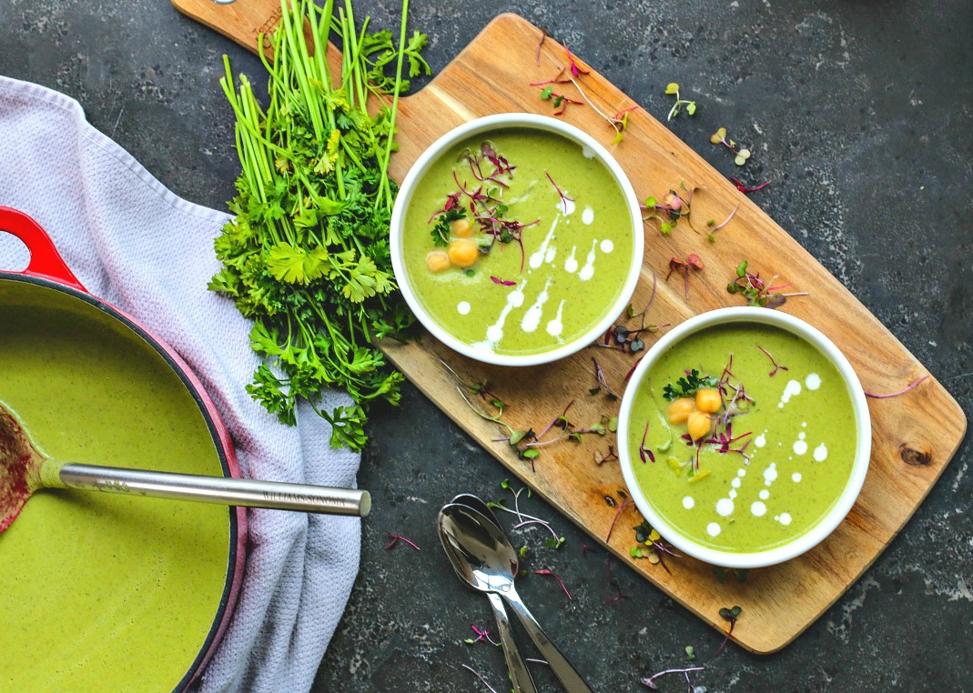 Creamy Dill and Spinach Chickpea Soup | Killing Thyme