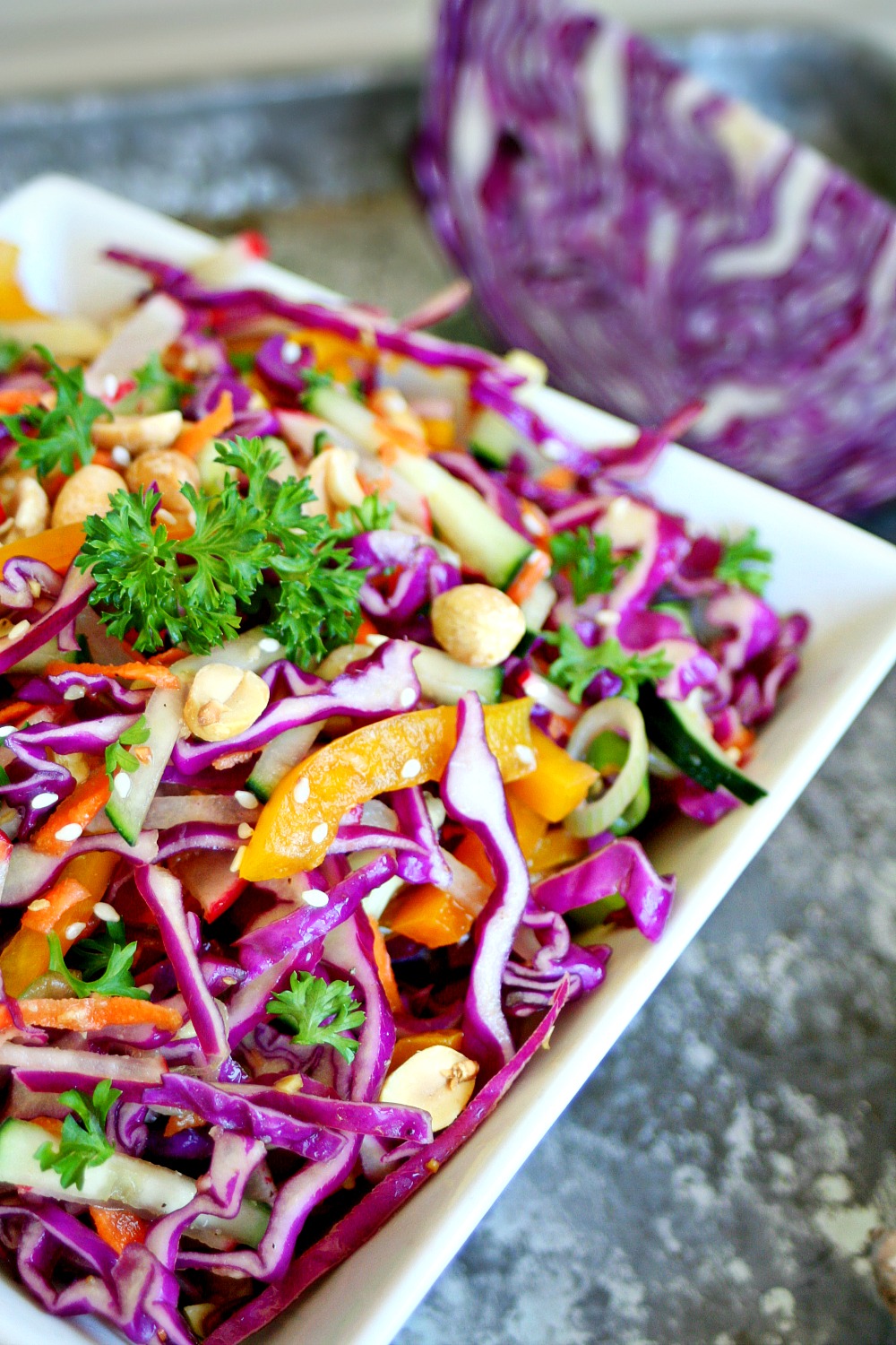 Orange and Ginger Cabbage Slaw with Roasted Peanuts 2