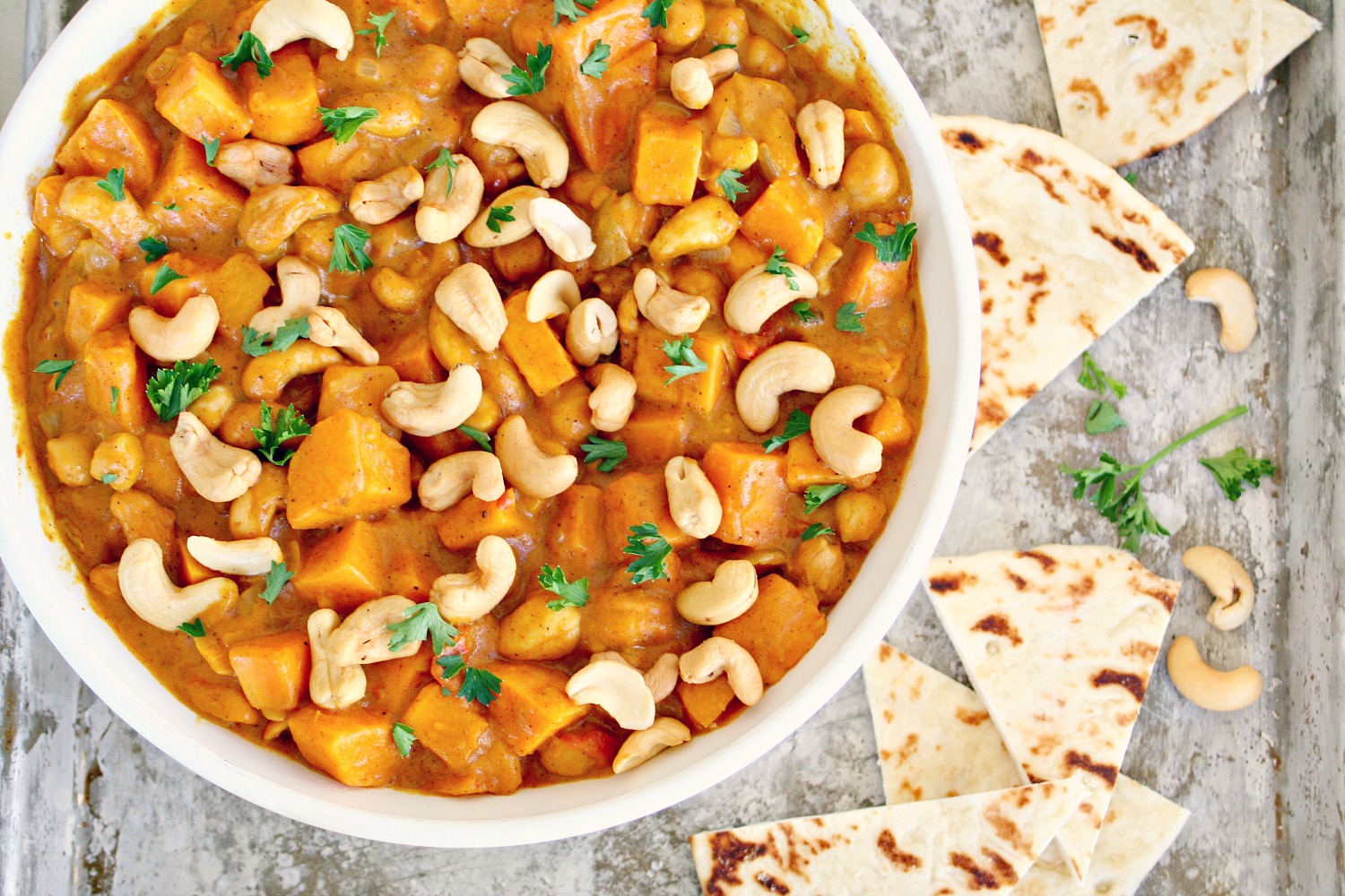 sweet potato and chickpea coconut curry