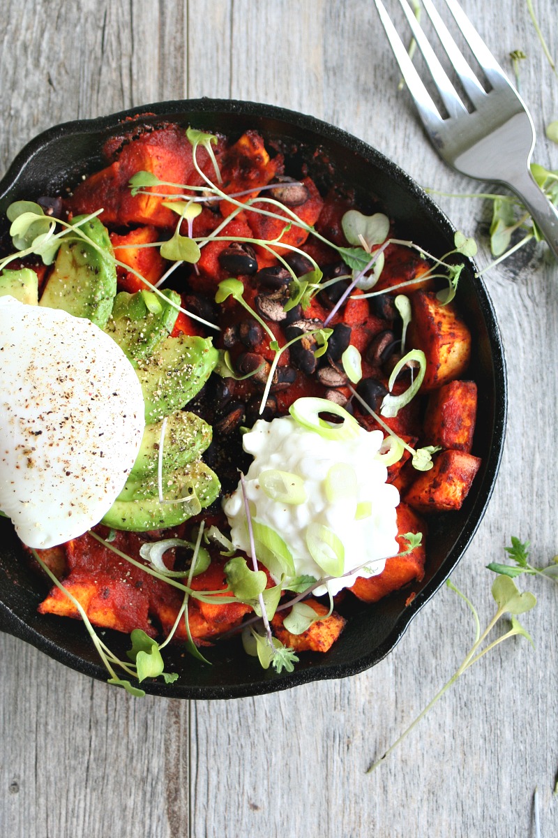 Sweet Potato Brunch Skillet with Poached Egg 4