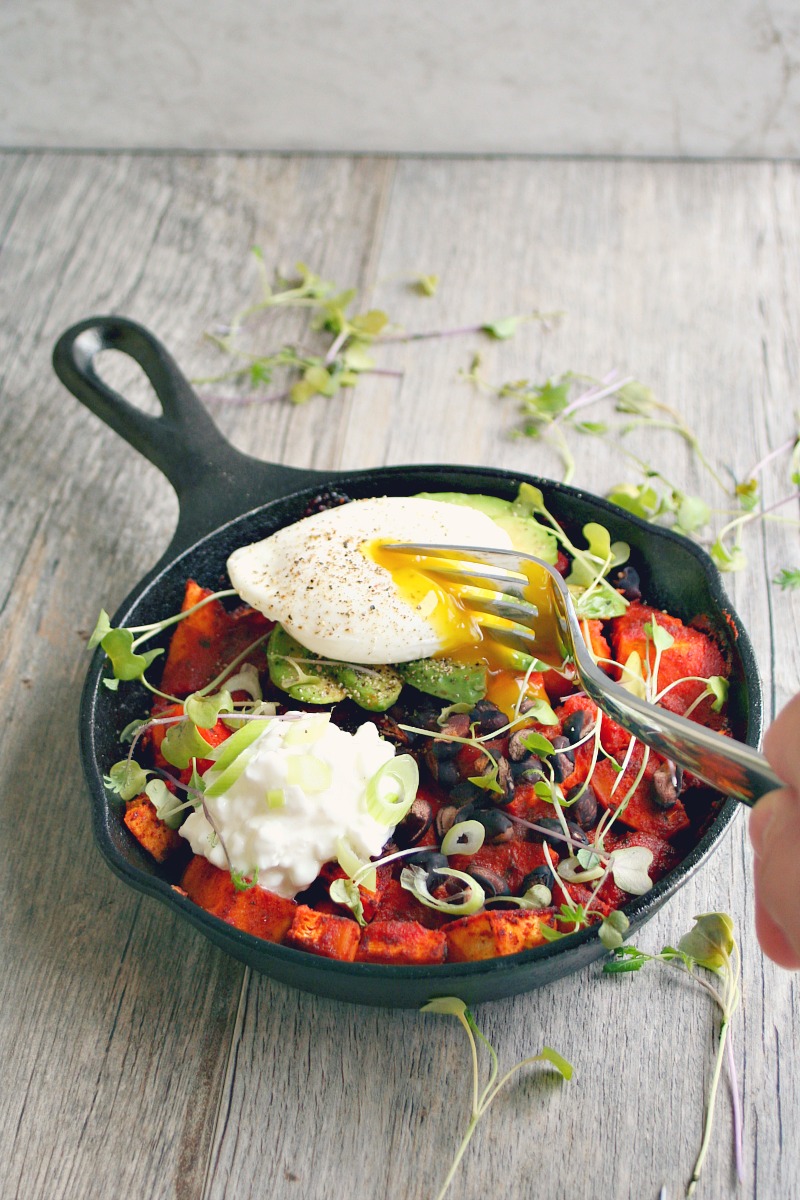 Sweet Potato Brunch Skillet with Poached Egg