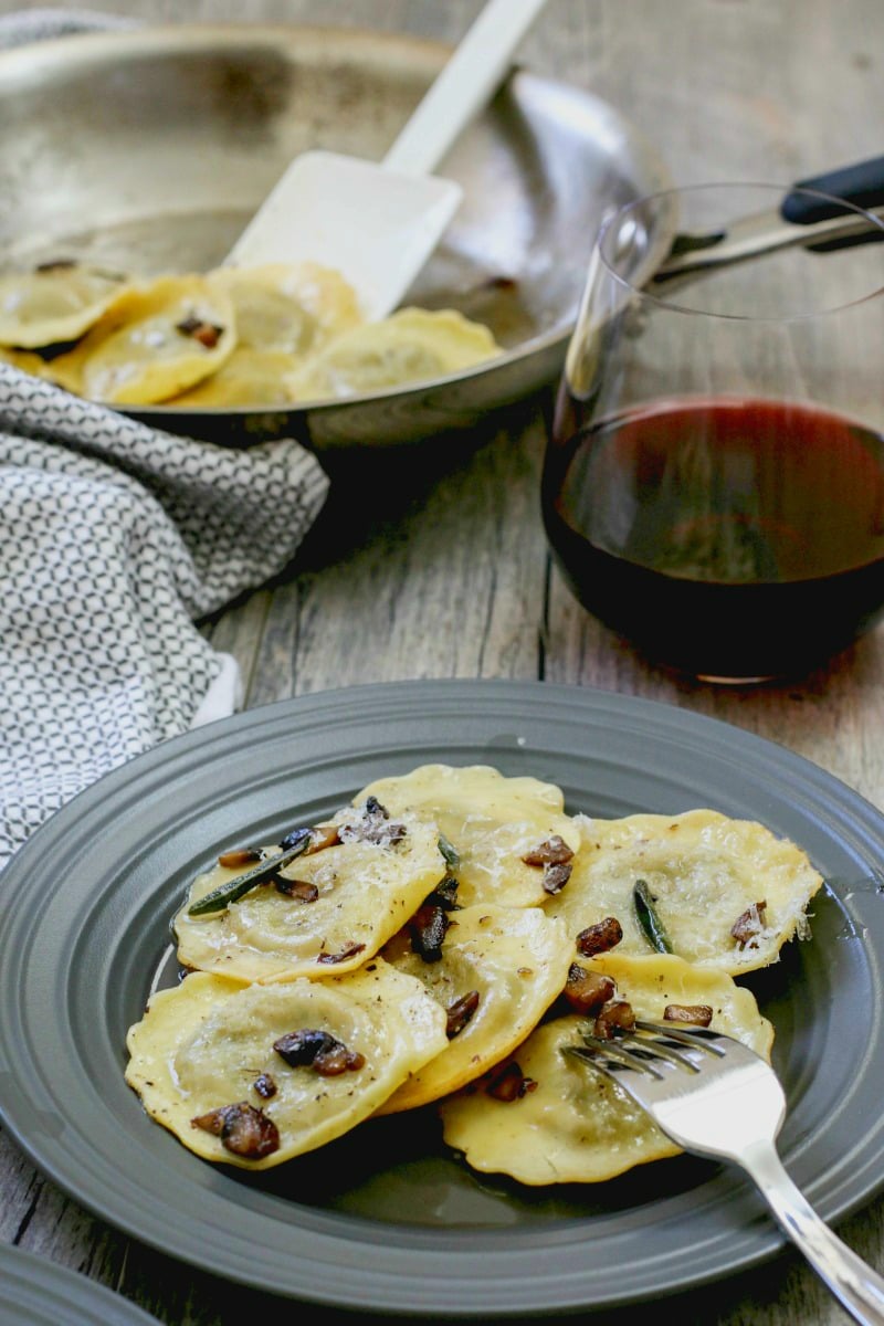 10Minute Mushroom Ravioli in Brown Butter + Sage Sauce Killing Thyme