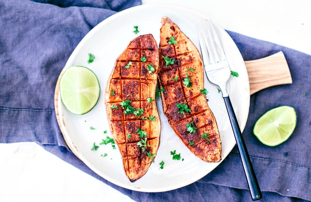 Chili + Honey Roasted Sweet Potatoes With Lime Juice Killing Thyme