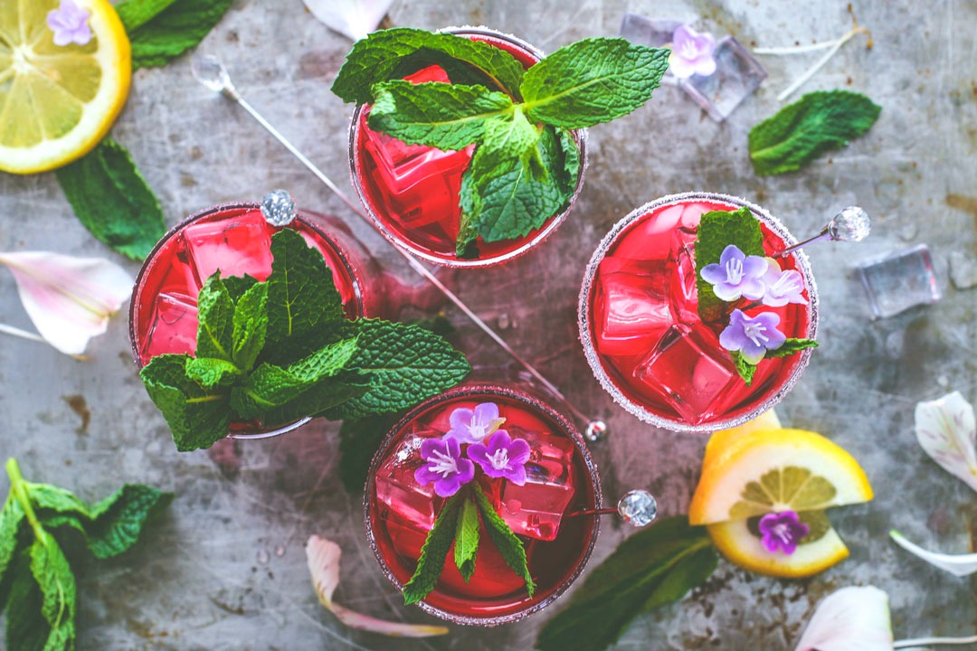 spiked hibiscus iced tea