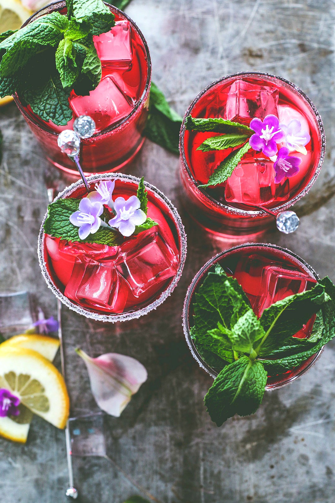 Spiked Hibiscus Iced Tea | Killing Thyme