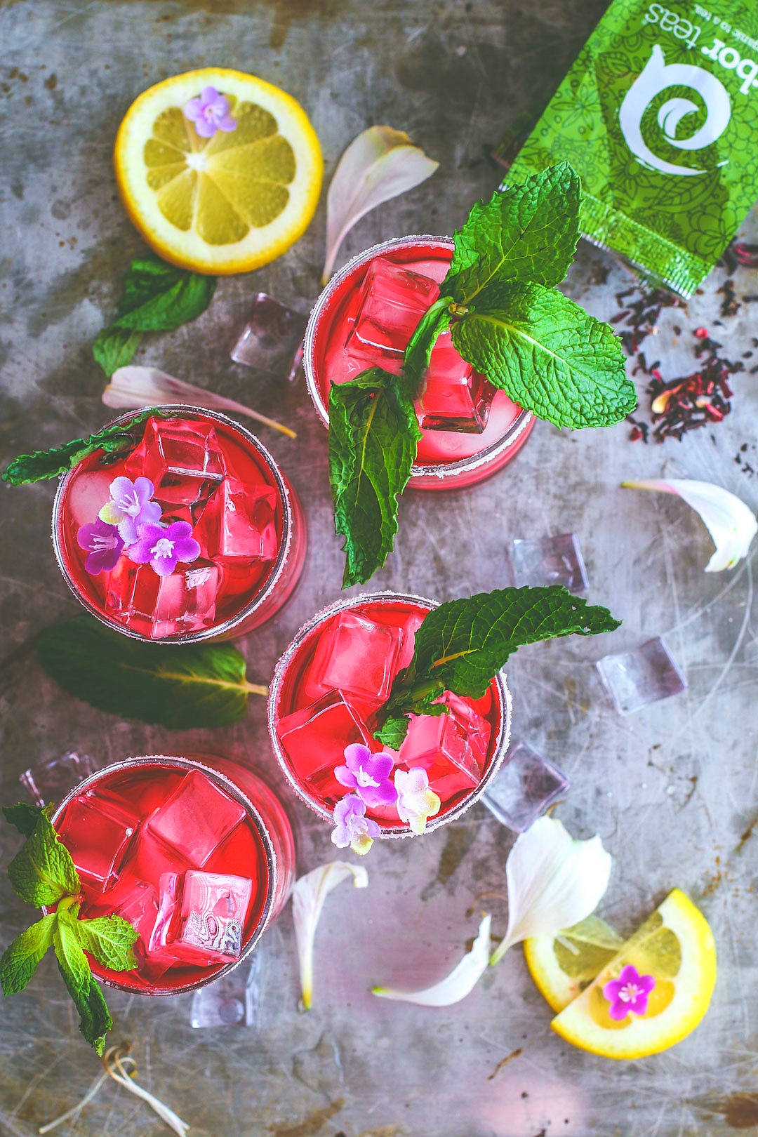 Spiked Hibiscus Iced Tea | Killing Thyme