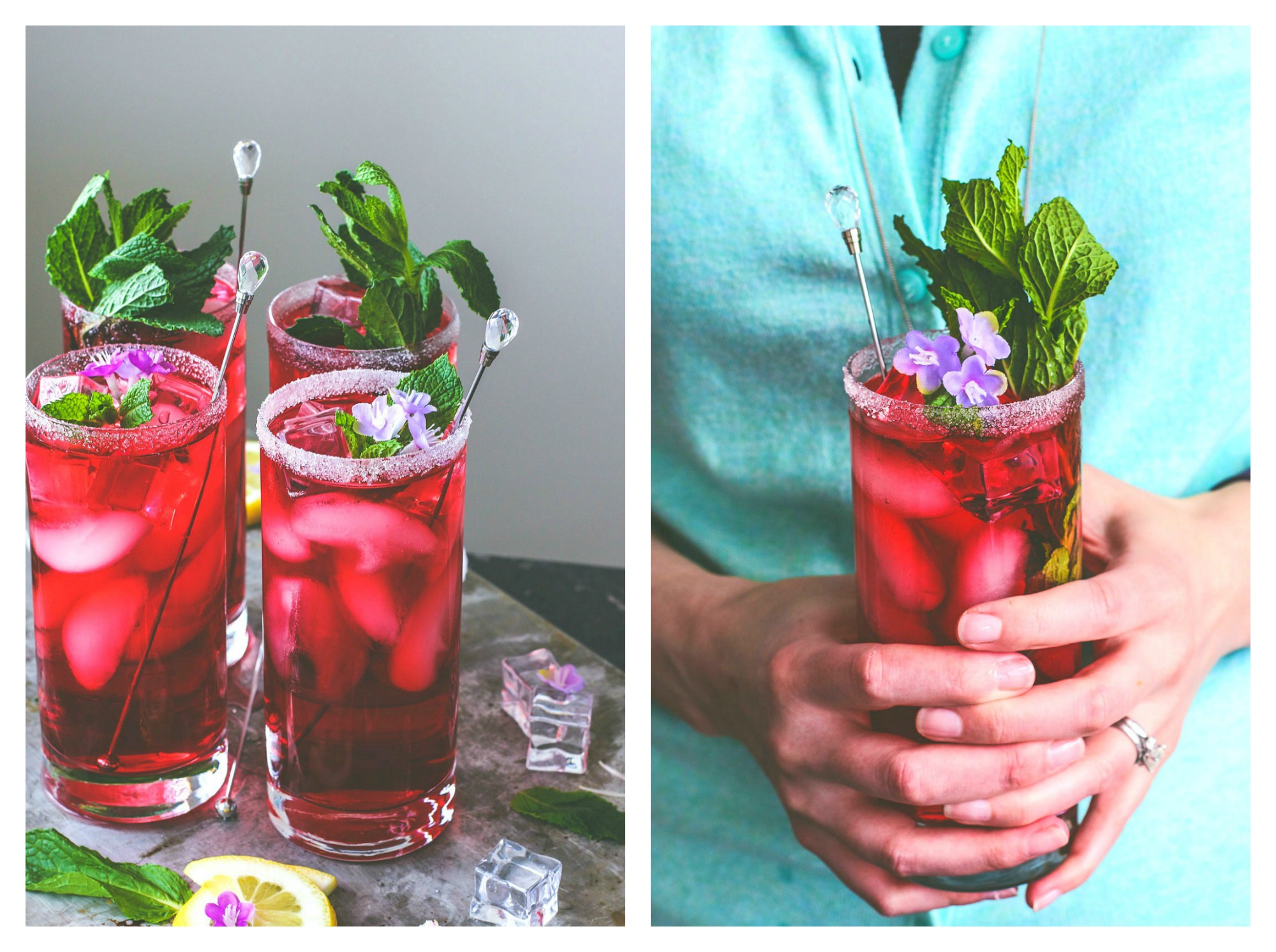 Spiked Hibiscus Iced Tea | Killing Thyme