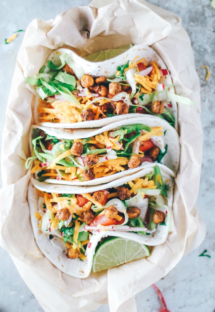 Crispy Chipotle Chickpea Tacos | Killing Thyme