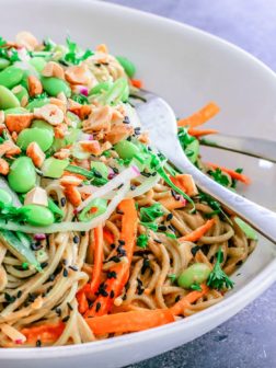 Cold Soba Noodle Salad With Spicy Peanut Sauce