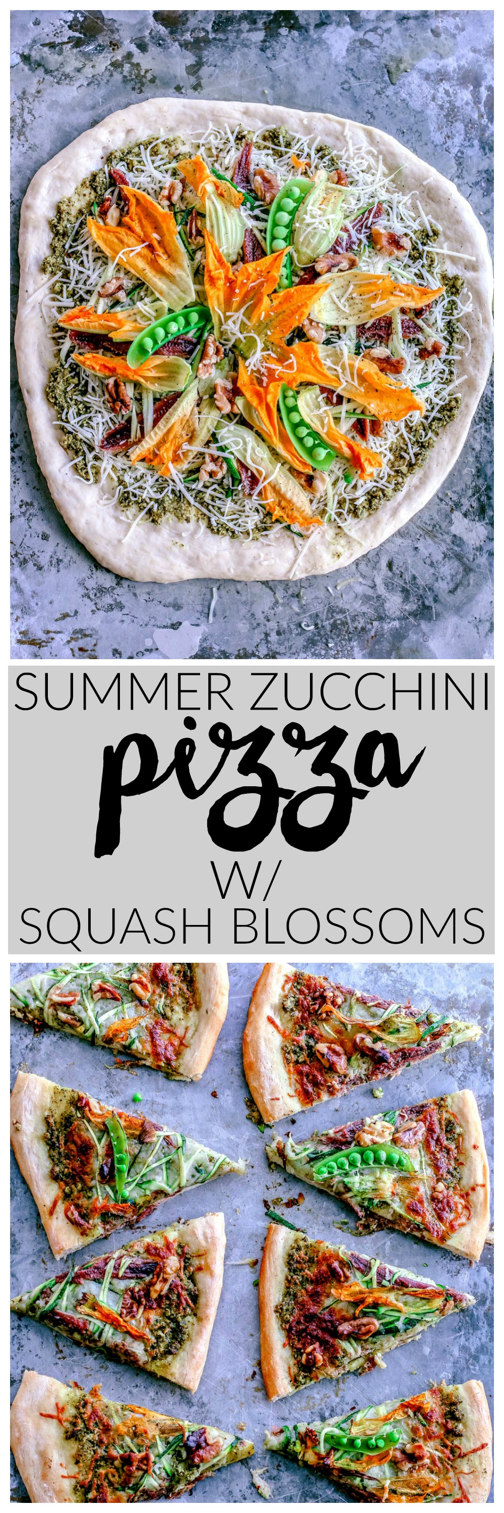 Seasonal Summer Zucchini + Pesto Pizza With Squash Blossoms | Killing Thyme