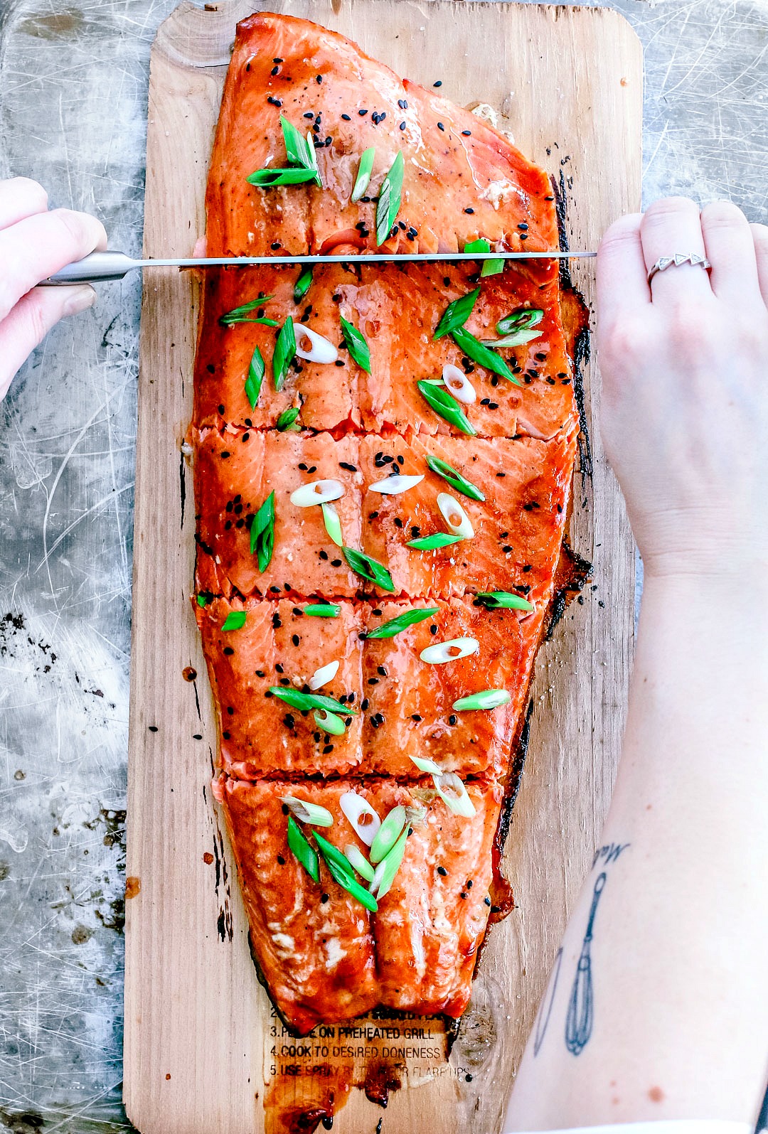 Cedar Plank Salmon With Lime and Sriracha Glaze | Killing Thyme