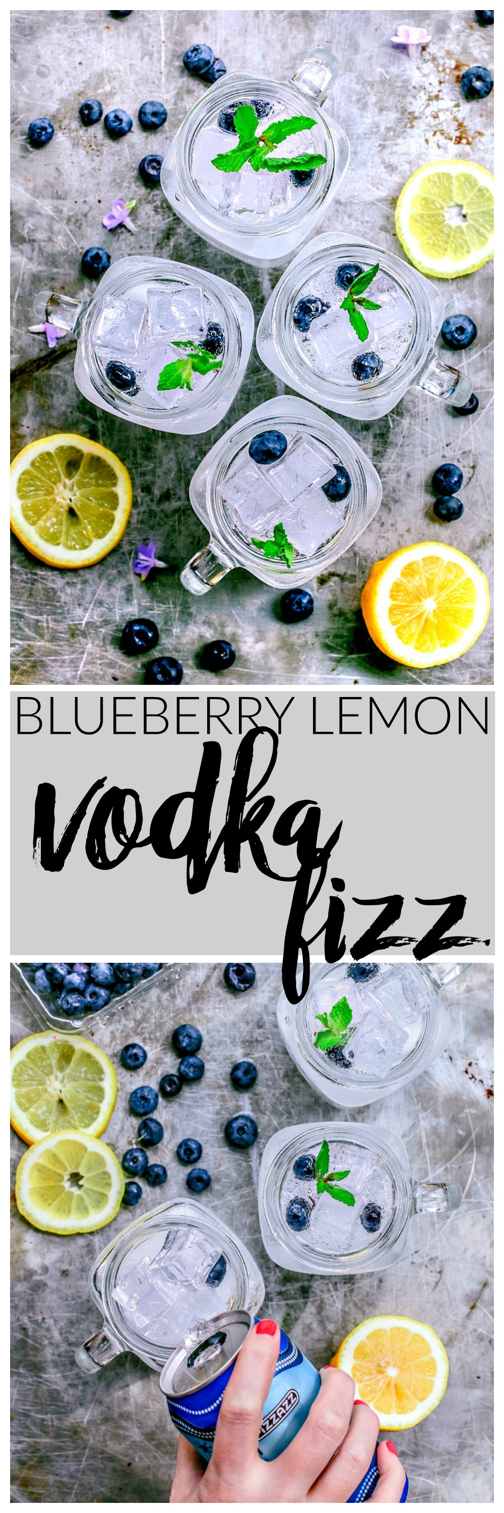 Blueberry Lemon Vodka Fizz | Killing Thyme