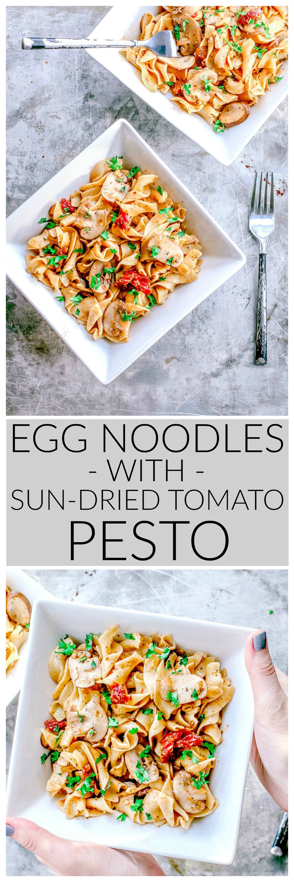 Egg Noodles With Sun-Dried Tomato Pesto and Mushrooms | Killing Thyme