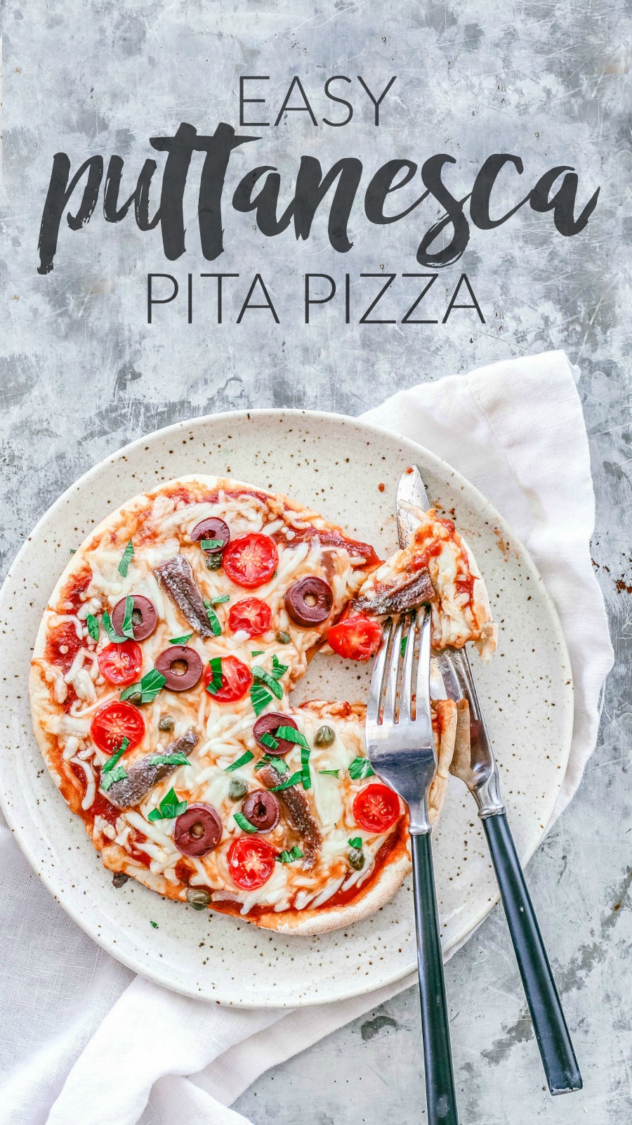 Mini Puttanesca Pita Pizza | Killing Thyme
