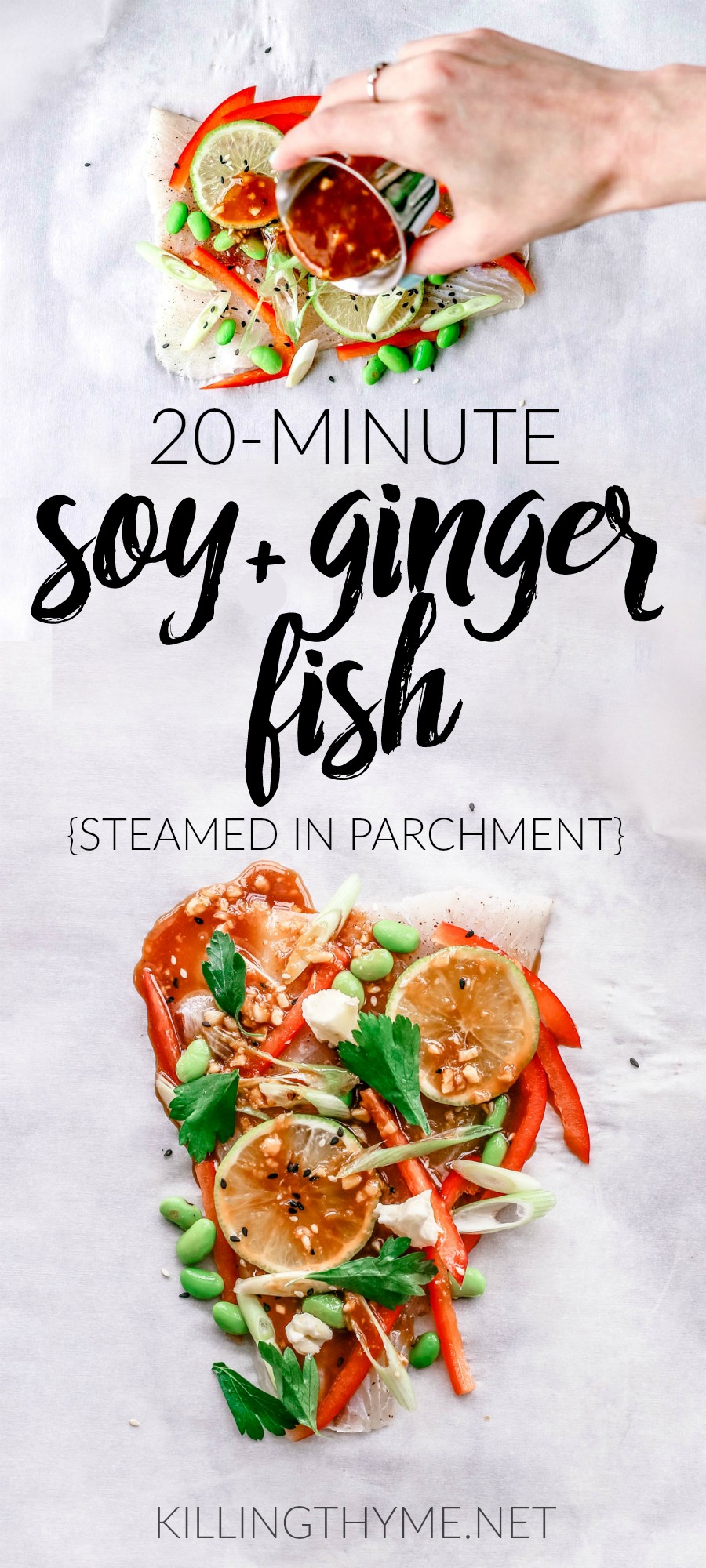 Soy and Ginger Fish Steamed in Parchment | KillingThyme.net