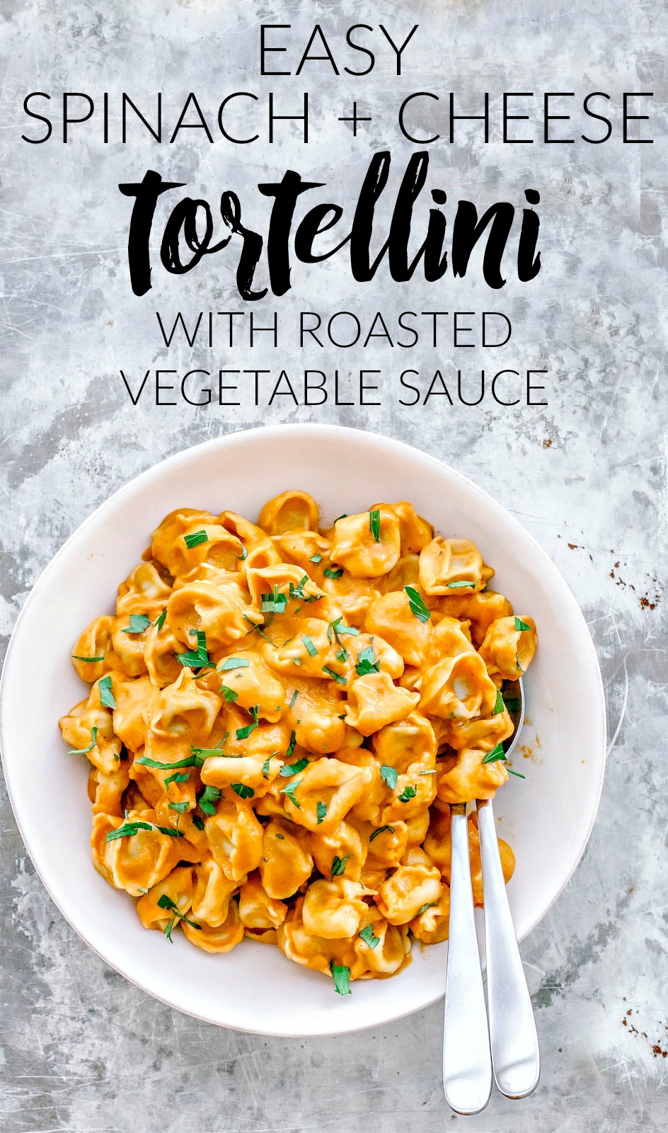 Spinach and Cheese Tortellini With Roasted Vegetable Sauce | Killing Thyme