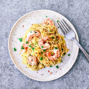 Shrimp Scampi Spaghetti Squash | Killing Thyme