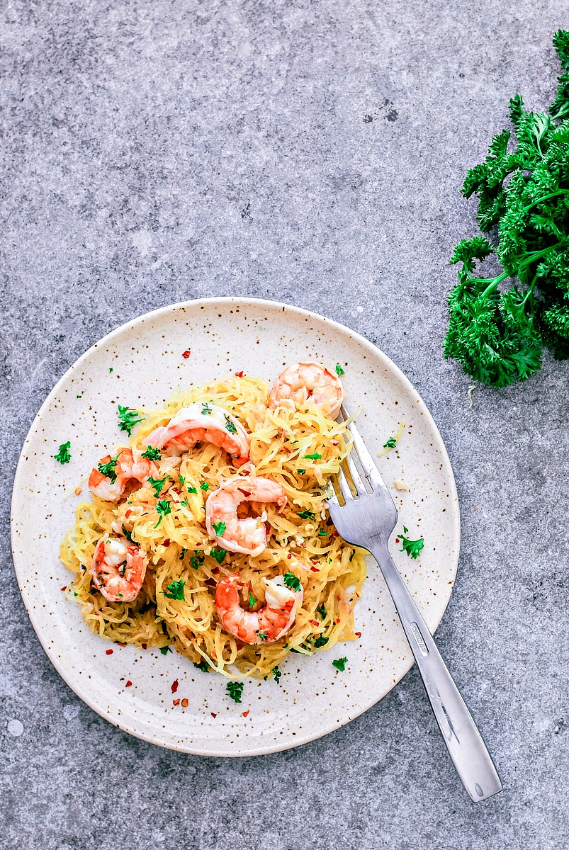 Shrimp Scampi Spaghetti Squash | Killing Thyme