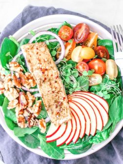 Salmon and Apple Walnut Salad With Sweet Curry Vinaigrette