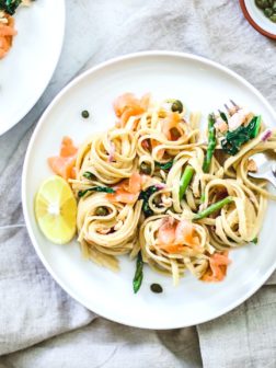 Creamy One-Pot Pasta With Smoked Salmon and Asparagus