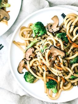Spicy Udon Noodle Stir Fry With Shiitake Mushrooms