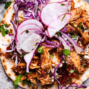 Chipotle shredded chicken tacos