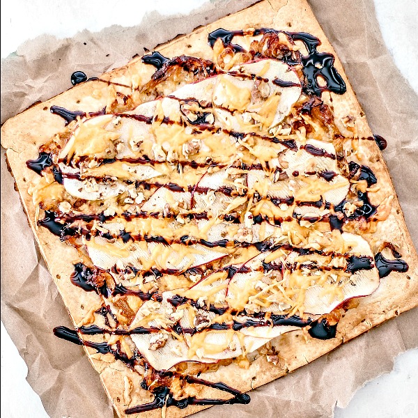 Apple Cheddar Flatbread with Balsamic Drizzle