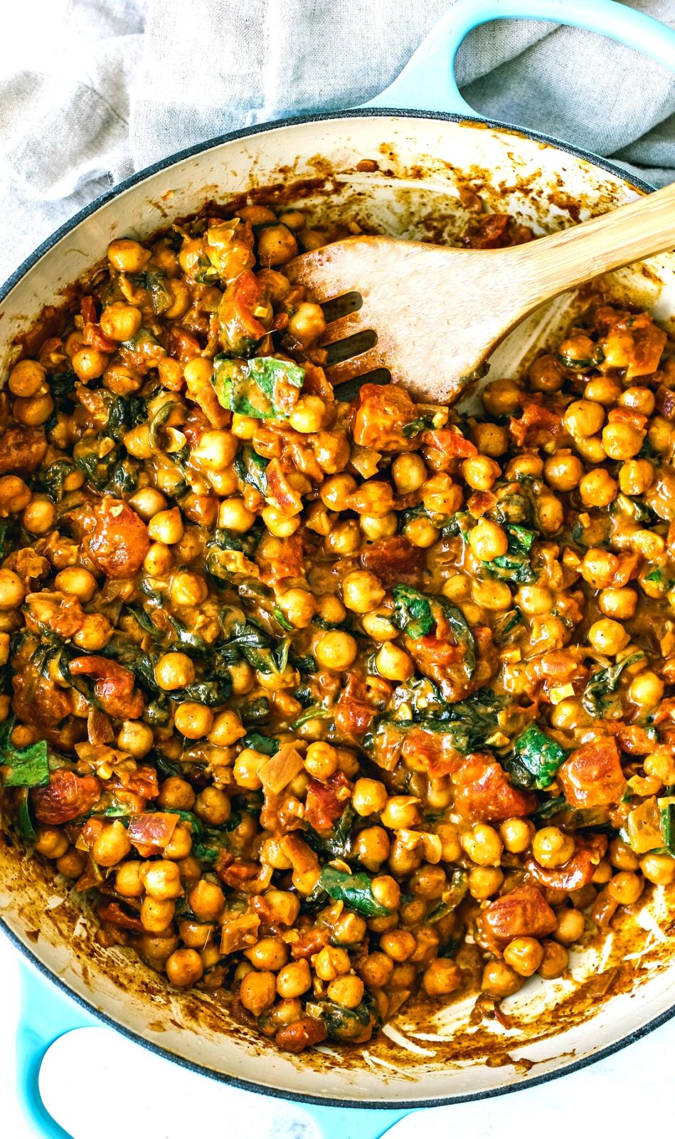 Vegetarian Chickpea Curry in pan.