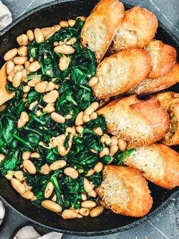 Beans and Greens With Buttery Parmesan Toasts