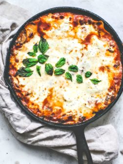 Lazy Skillet Lasagna with Spinach and Mushrooms