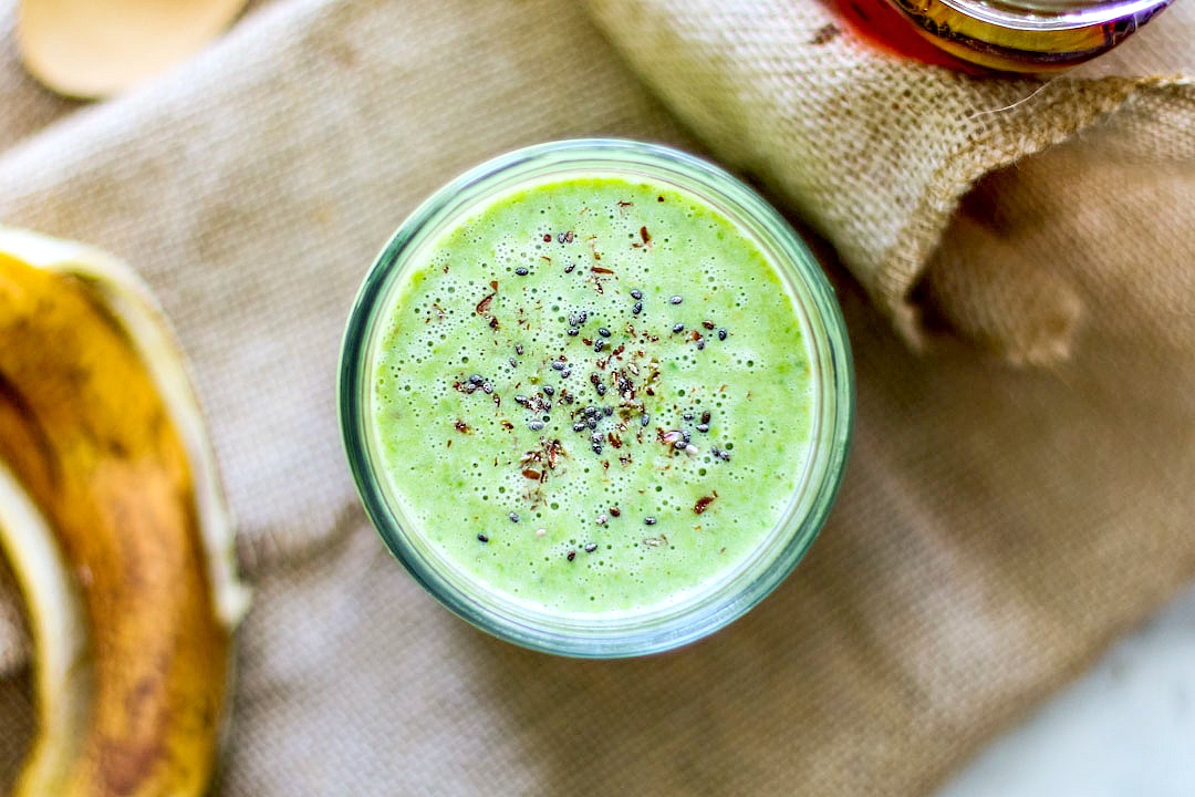 Peanut Butter Banana Spinach Smoothie-image