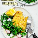 Lemon Pepper Chicken Cutlets with Arugula Salad