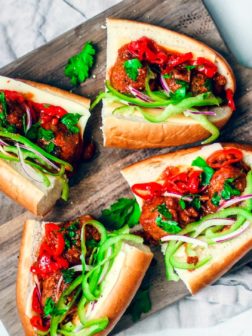 Loaded Summer Meatball Sub {with Grass-Fed Beef}