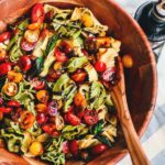 Big bowl of Bruschetta Tortellini Pasta Salad.