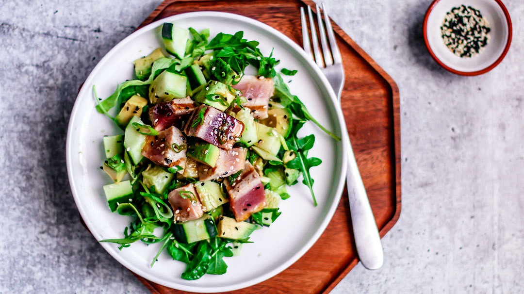 Grilled Tuna Steak Salad With Wasabi Vinaigrette Yellowfin Tuna Recipe Killing Thyme,How To Clean A Bathtub With Bleach