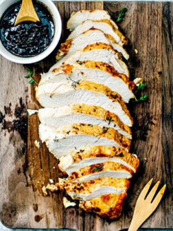 Roasted Turkey Breast with Cranberry Balsamic Glaze.