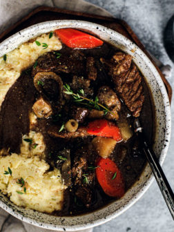 Cozy Guinness Beef Stew with Horseradish Mashed Potatoes