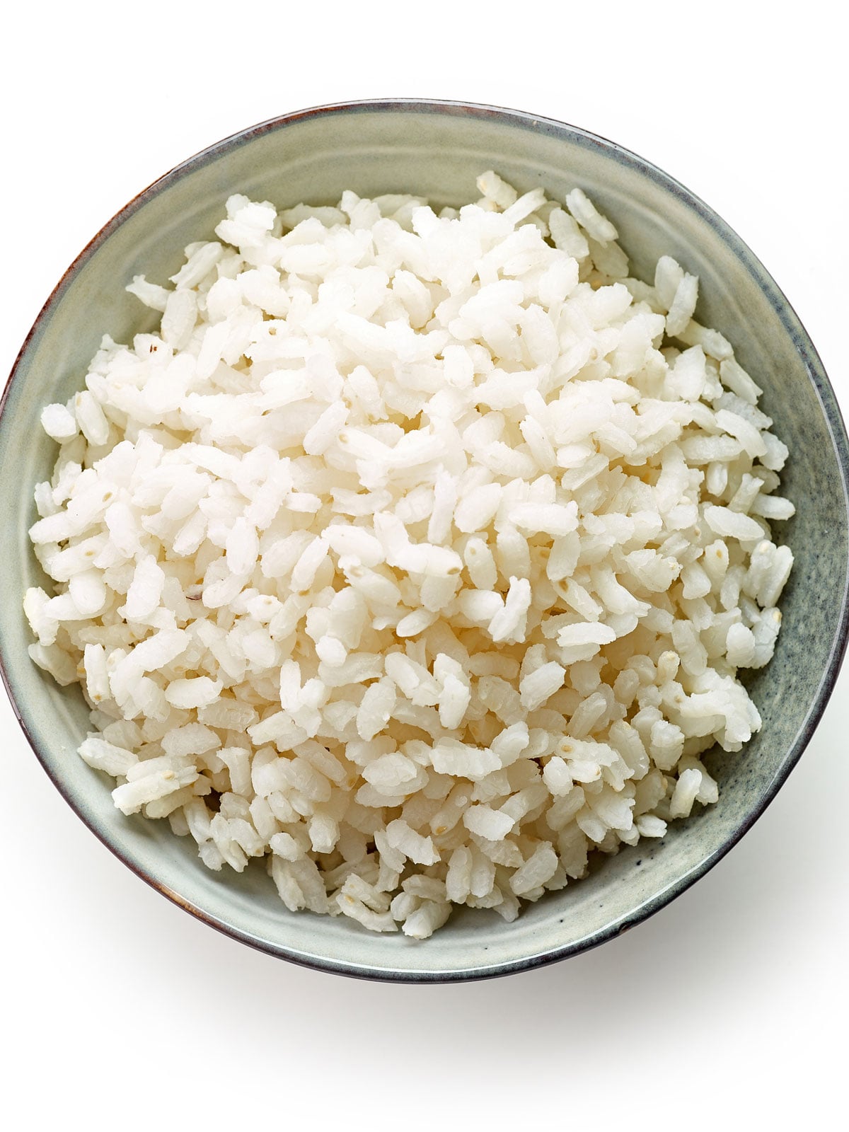 Bowl of cooked rice.