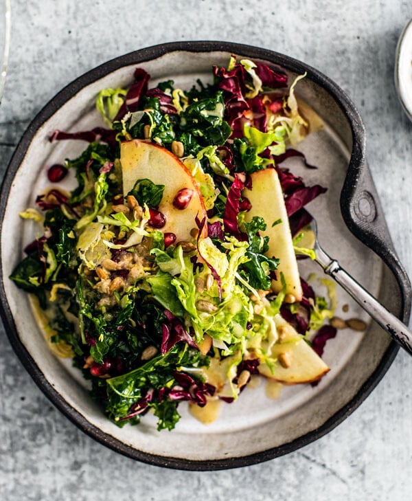 Colorful plate of winter crunch salad.