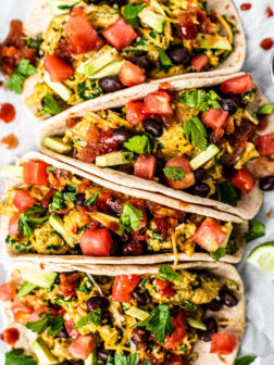 Healthy Breakfast Tacos with Black Beans and Eggs