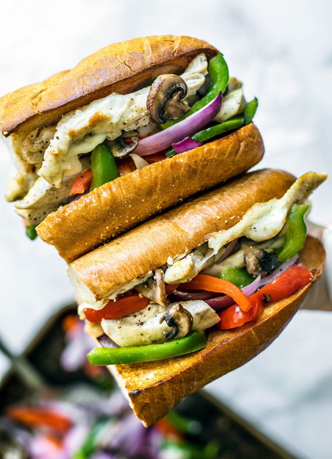 Easy Sheet Pan Chicken Philly Cheesesteaks Killing Thyme