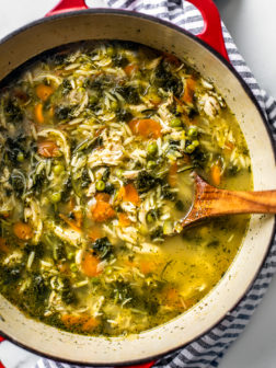 Spring Lemon Chicken Orzo Soup with Dill