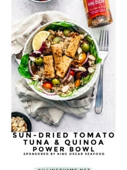 Sun-Dried Tomato Tuna and Quinoa Power Bowl PIN.