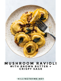 Mushroom Ravioli and Brown Butter with Sage PIN.