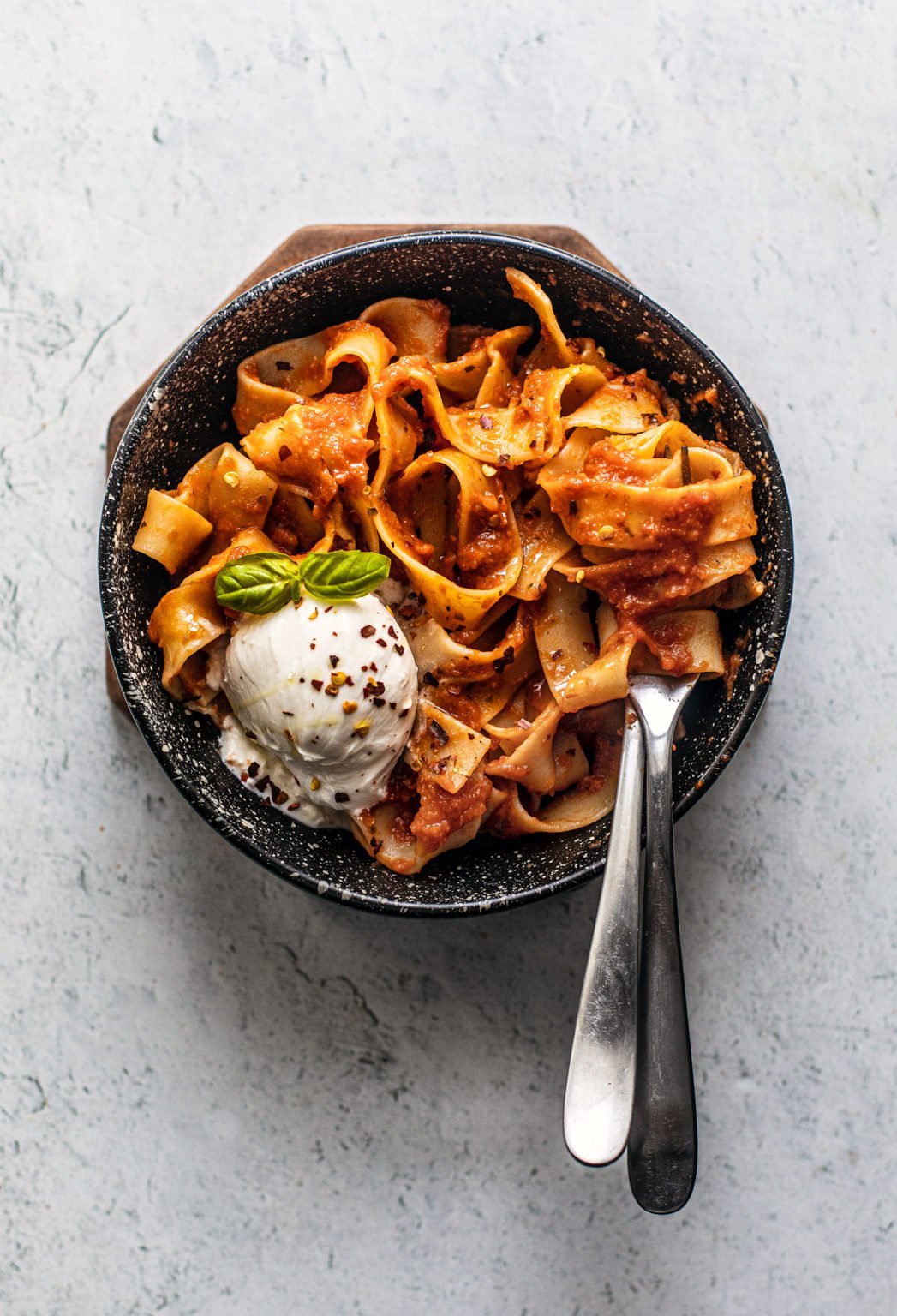 Pappardelle Pasta with Arrabbiata Sauce Killing Thyme