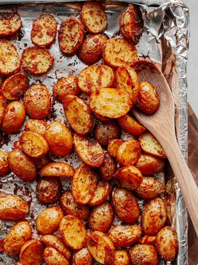 Crispy Roasted Mini Potatoes Killing Thyme