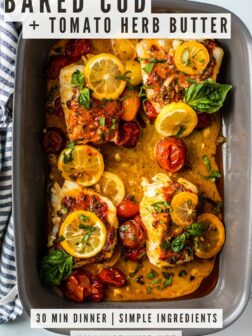 Baked Cod With Tomato Herb Butter PIN