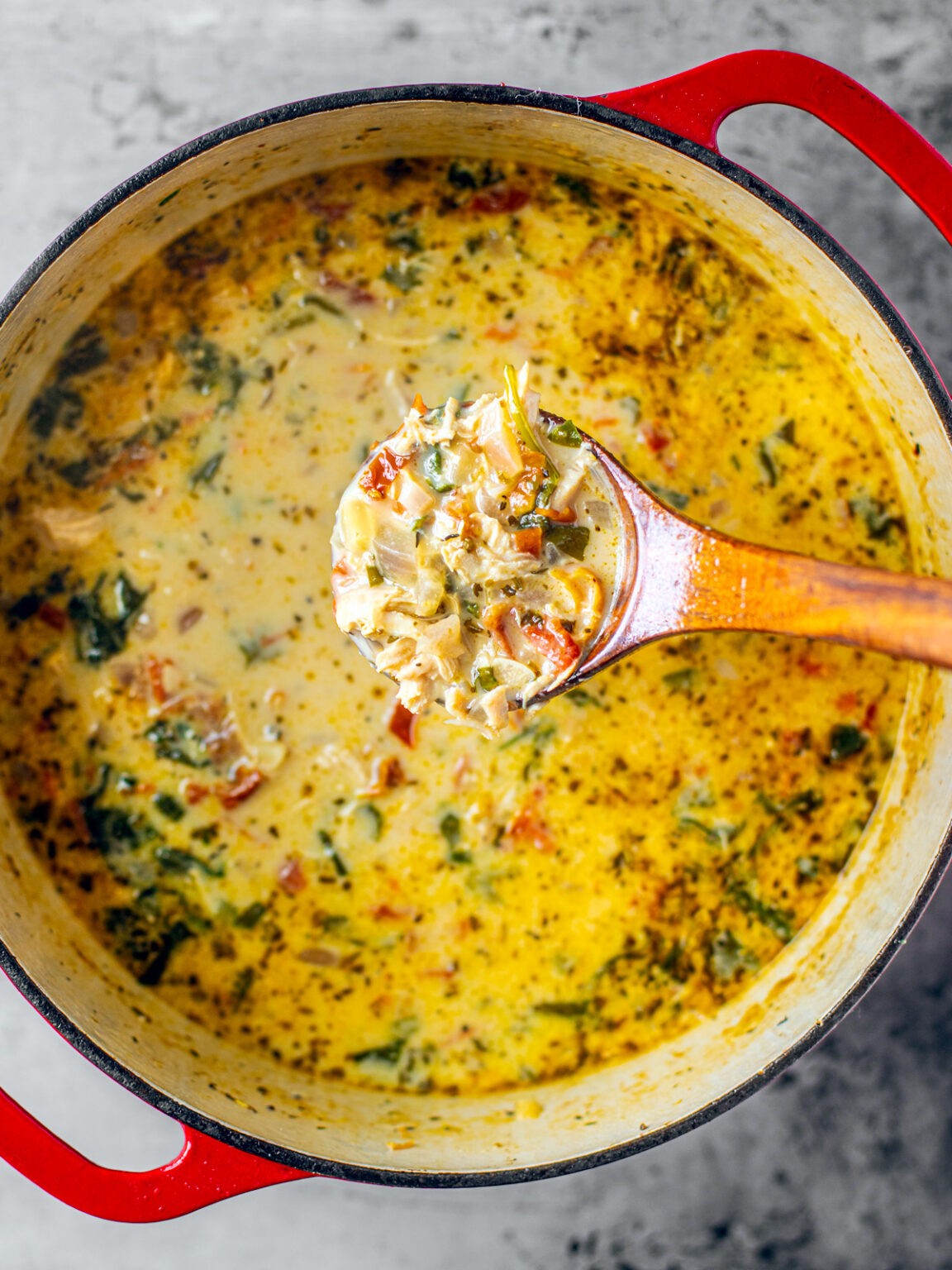 Cozy Chicken Florentine Soup - Killing Thyme