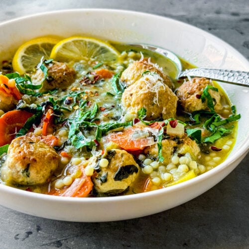 Easy Italian Wedding Soup + Chicken Meatballs - Killing Thyme
