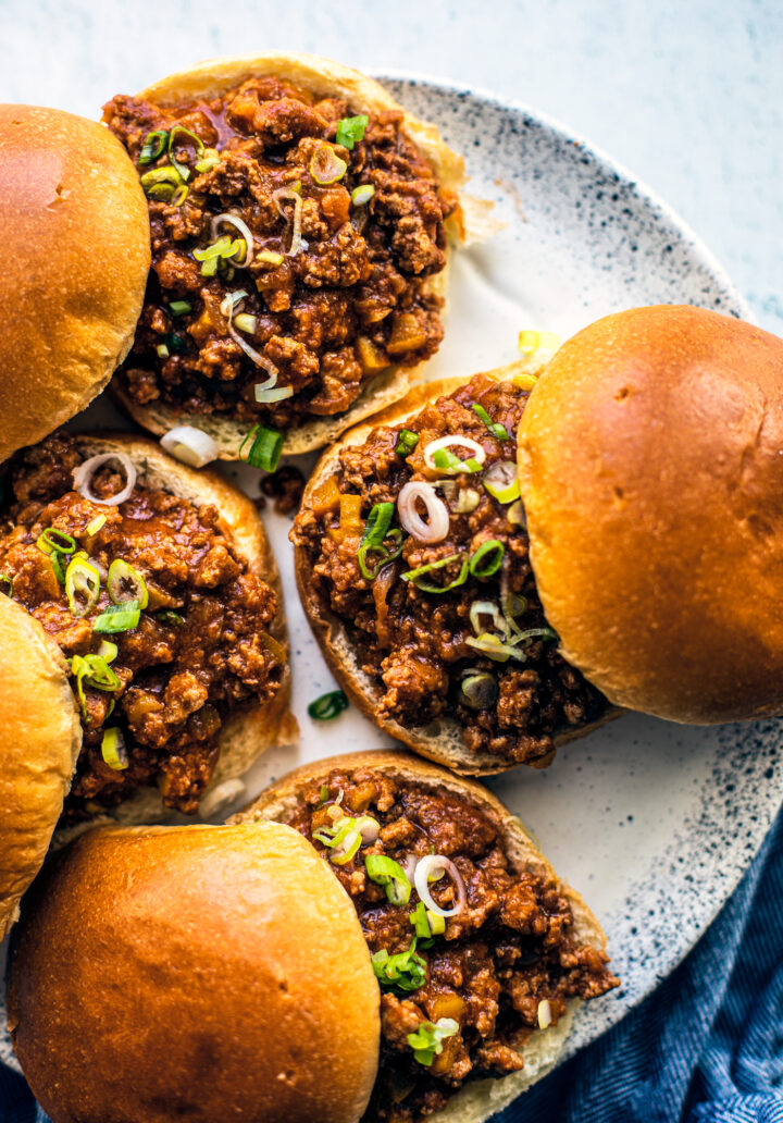 Sloppy Joes on a serving plate.